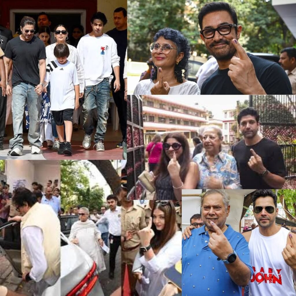 “Bollywood Stars Shine at the Polls: A Celebration of Democracy in Lok Sabha Elections 2024”